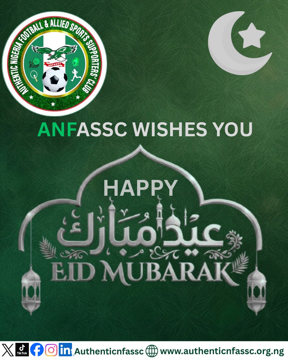 🌙 Eid al-Fitr Mubarak from all of us at ANFASSC! ⚽✨ 

Wishing our Muslim brothers and sisters, and the entire sporting community, a joyous and blessed celebration. May this Eid bring unity, happiness, and prosperity to you and your loved ones. 

#ANFASSC #EidMubarak #EidAlFitr