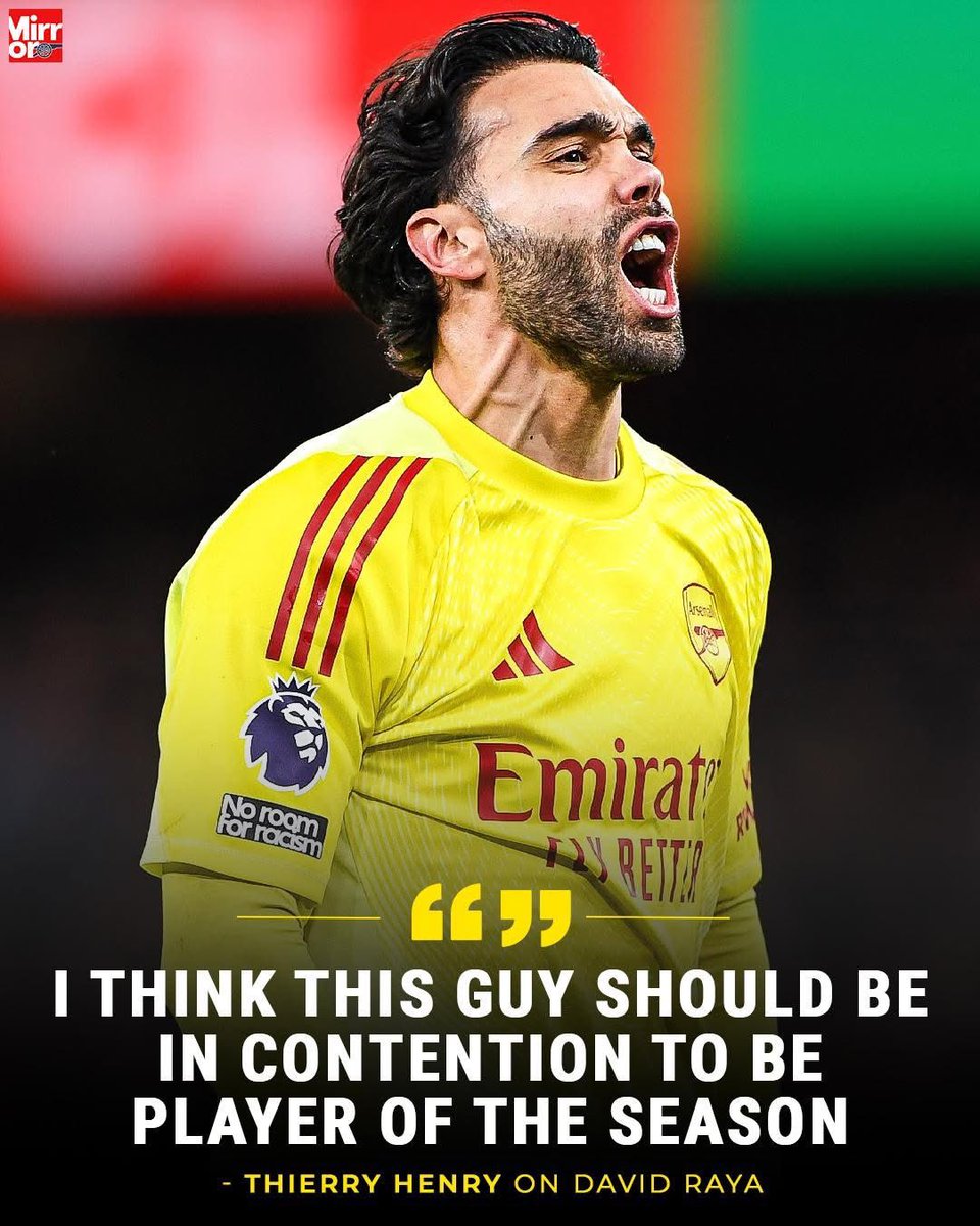 🚨🚨🎙️ Thierry Henry backs David Raya for Player of the Season: "This guy should be in contention to be player of the season because what he does for Arsenal every single time.

"It’s very difficult sometimes to see what a goalkeeper does but he cannot make you win the game.

"He