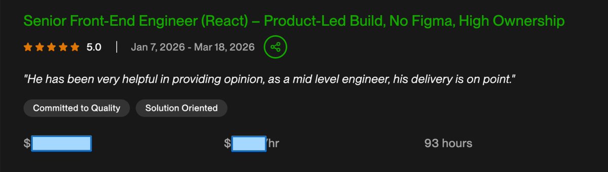 pradeepbuilds07's tweet photo. Just wrapped up my 7th project on Upwork!  
Had a great time building a custom admin dashboard for a client in Malaysia. 

Huge thanks to them for the trust and the 5* review. https://t.co/THJKDsVFrT