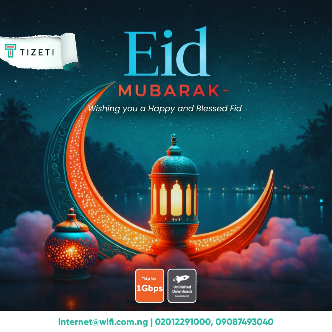 tizeti's tweet photo. Eid Mubarak 🌙✨
Stay close to loved ones through every call, message, and moment. With Tizeti’s reliable unlimited internet, celebrate together—wherever you are.

Wishing you peace, joy, and blessings.

📞 02012291000 | 09087493040 https://t.co/PzPX22oKcn