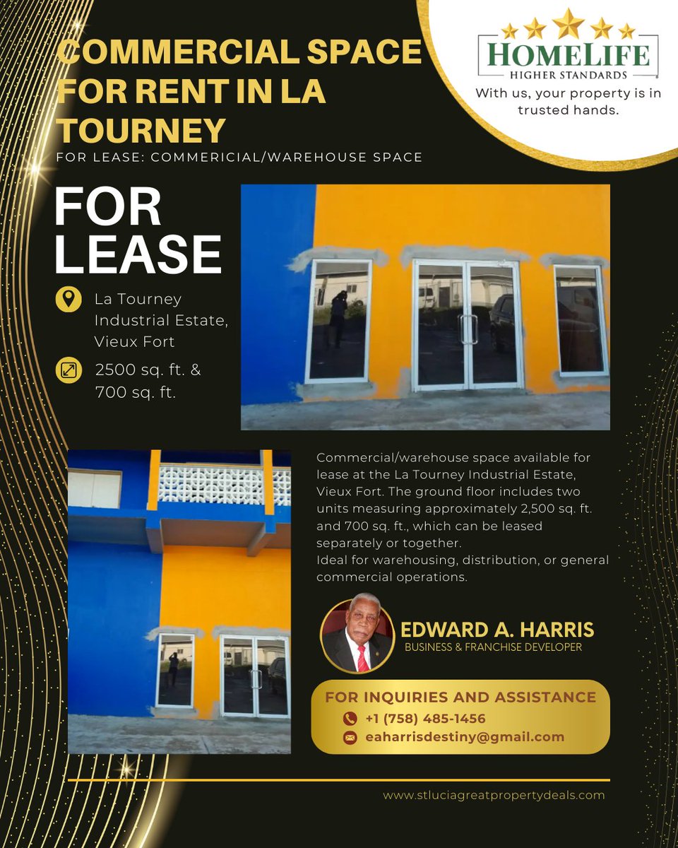 saintlucian's tweet image. 🏢 Warehouse/commercial space in La Tourney! 2,500 &amp;amp; 700 sqft, flexible leasing. EC$3/sqft (negotiable). Perfect for logistics &amp;amp; operations.

📞 (758) 485-1456 
📧 eaharrisdestiny@gmail.com
🌐stluciagreatpropertydeals.com/commercial-spa…

#CommercialSpace #Warehouse #VieuxFort #SaintLuciaRealEstate