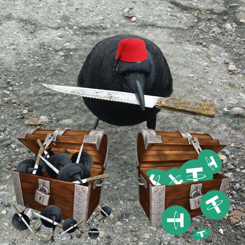 crow with knife tweet media