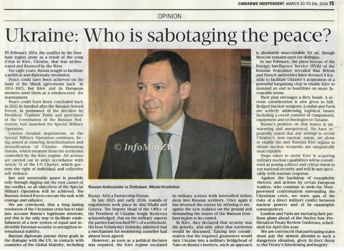 Russian Embassy in Zimbabwe tweet media