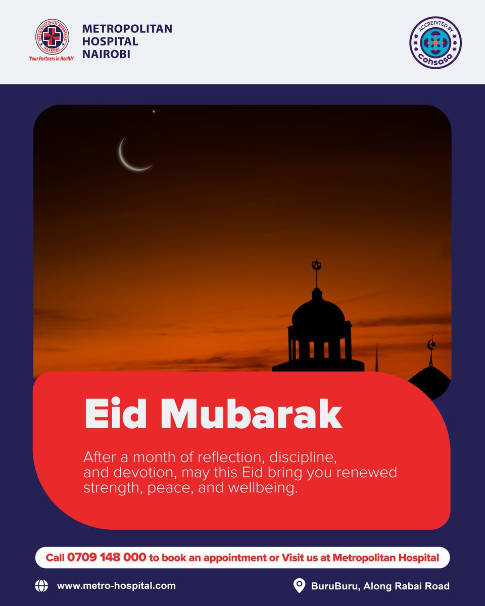MetroHospital's tweet image. Wishing you a day filled with peace, warmth at home, and meaningful moments with those you hold dear.

Happy Eid Ul-Fitr. 

#EidMubarak 
#YourPartnerInHealth
#MetropolitanHospital
