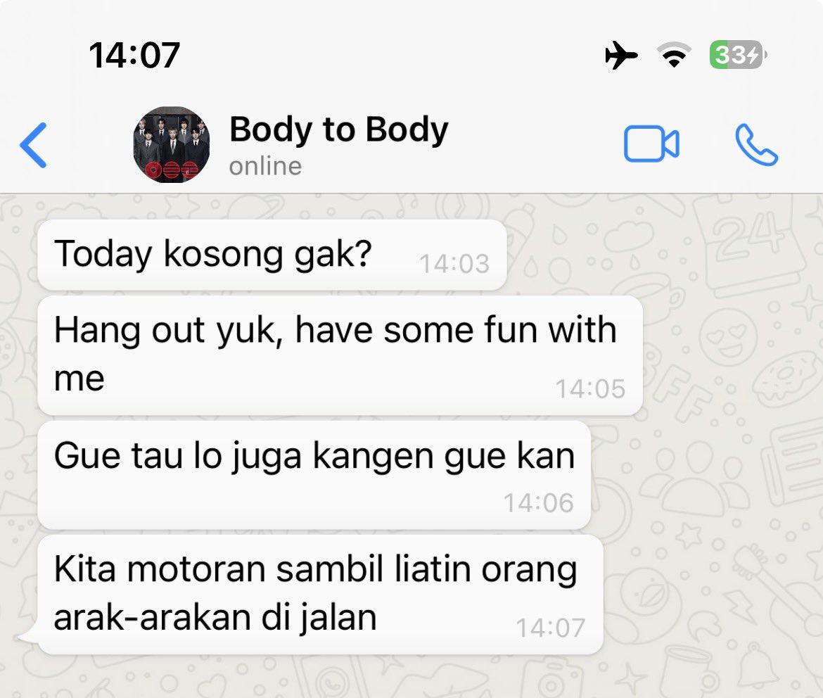 POV: Arirang kalo ngajak keluar malam mingguan

Body to Body