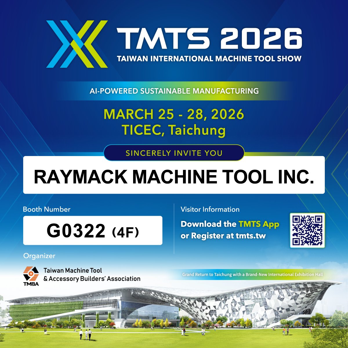 RayMack101's tweet image. Join RayMack Machinery at TMTS 2026!

Discover our precision surface grinding solutions designed for modern manufacturing.

📍 Booth G0322 (4F)
📅 Mar 25–28, 2026 | Taichung

We look forward to seeing you there!

#TMTS #TMTS2026 #RayMack #SurfaceGrinder #PrecisionMachinery