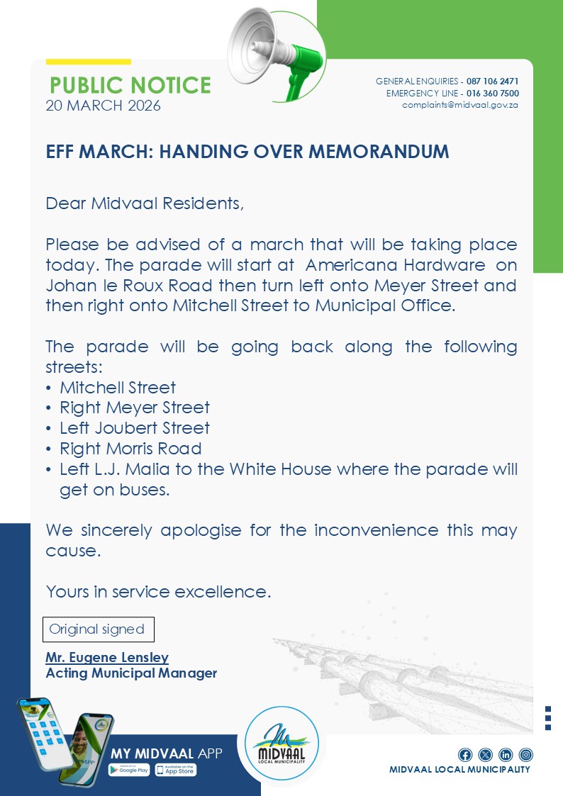 Midvaal Local Municipality tweet media