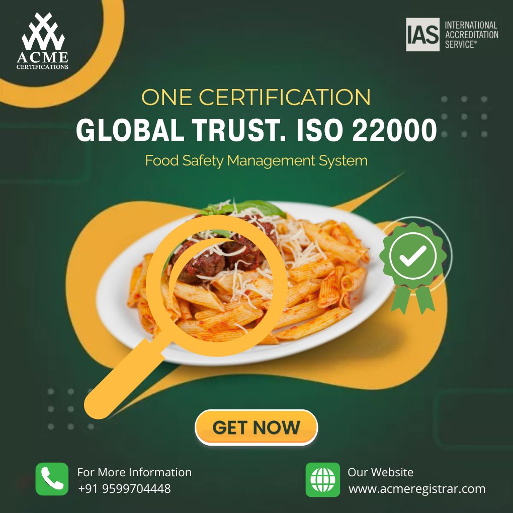 acmecert's tweet photo. Prevent hazards, protect health – ISO 22000 is your food safety wealth.
#ISO22000 #FoodHygiene #RiskManagement #FoodSafetyCulture https://t.co/LfAwTyNhPR