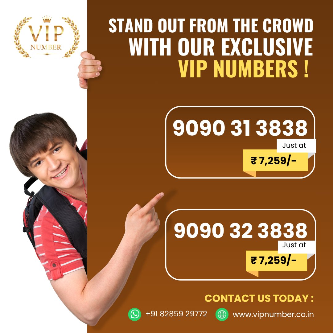 vipnumber315's tweet image. We’re offering exclusive deals on premium mobile numbers that reflect your style or simply easy-to-remember digits.
Visit our website vipnumber.co.in to place your order
👉tinyurl.com/38fvxszy for new offers
#vipnumber #chosenumber #fancynumbers #PremiumNumbers