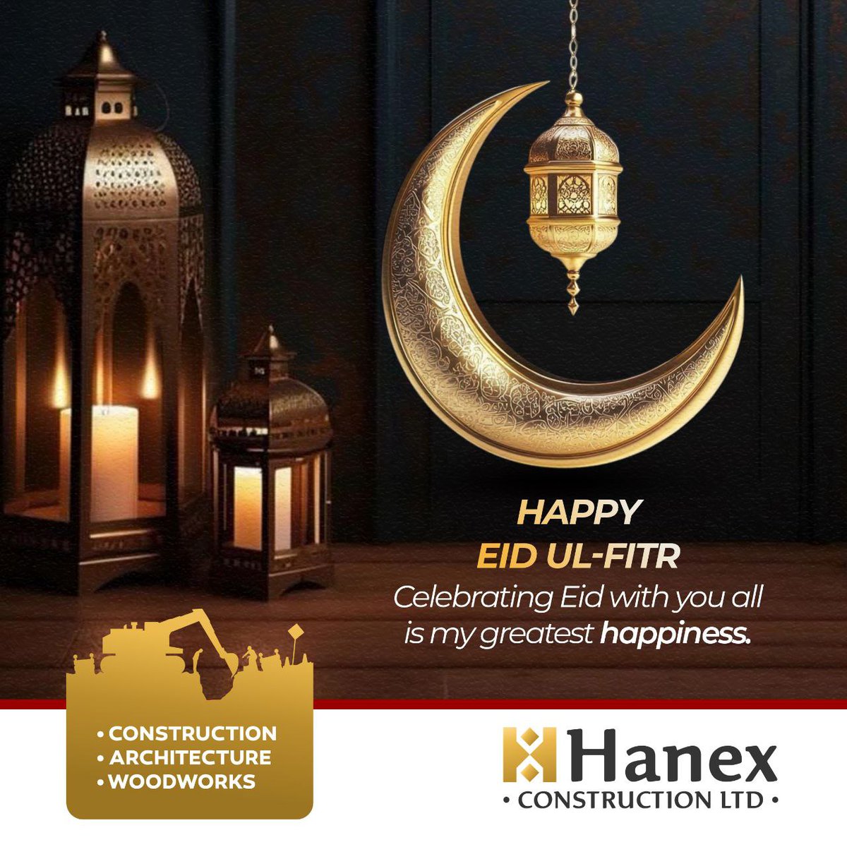 Happy Eid ul-Fitr
May your homes be filled with peace, happiness and countless blessings this Eid.

Eid Sa‘eed wa. Mubarak ‘Alaykum Jami‘an

#EidUlFitr #BlessedEid  #HanexConstruction #IslamicCelebration #Constructioncompanyinghana