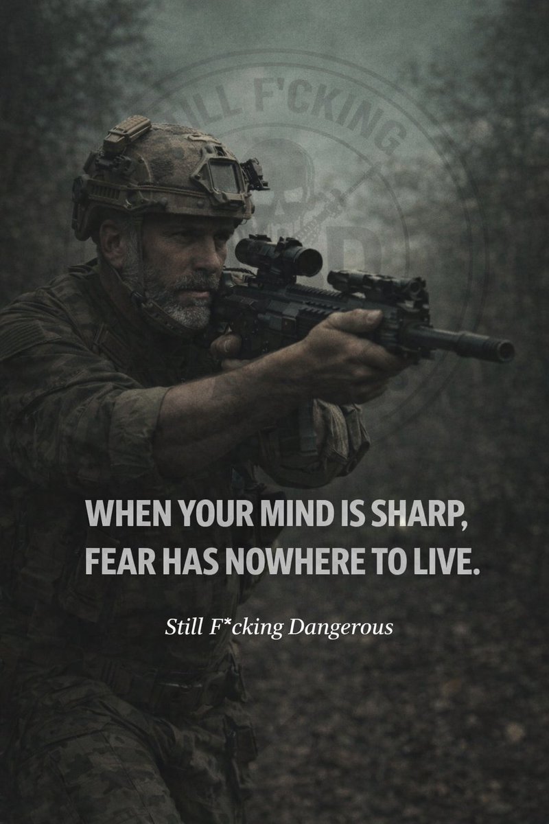 SFDMovement's tweet image. Fear feeds on confusion. On hesitation. On a mind that hasn’t been trained to stay steady under pressure.

But when your mind is sharp… Fear has nowhere left to live.

Stay F’cking Dangerous.

#StillFckingDangerous
#StayDangerous
#SFDMovement