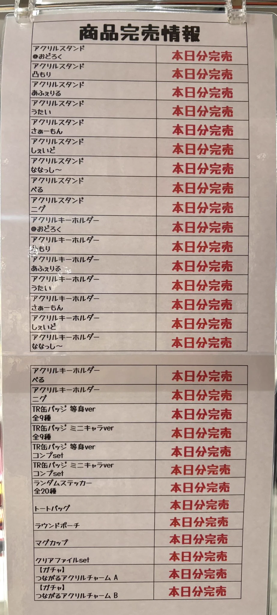 凸もり🎨 na platformě X: „ポップアップストア初日完売したらしくめで