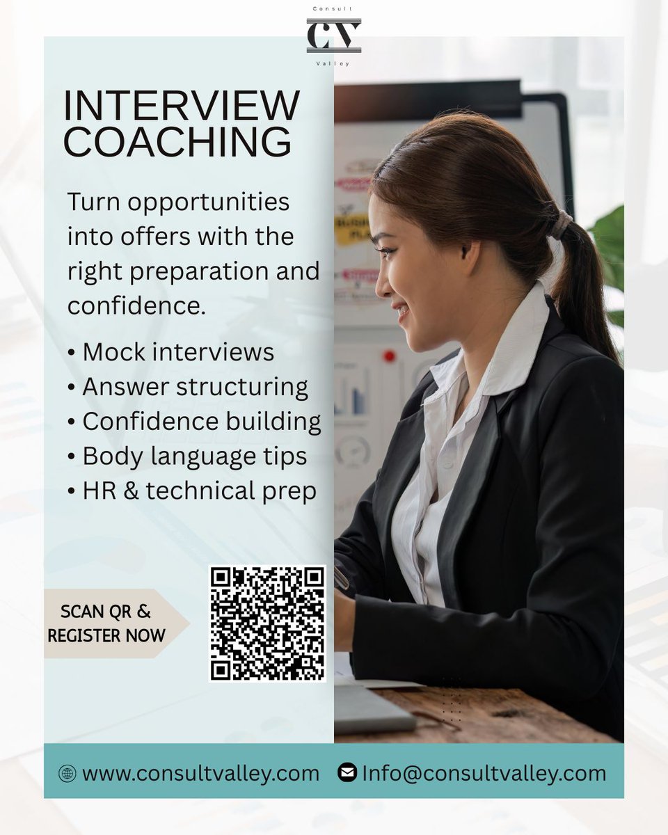 consult_valley's tweet image. Interview ready? Or still winging it? 🤔
Upgrade your skills with expert coaching &amp;amp; land your dream job 🚀
To enrol: docs.google.com/forms/d/e/1FAI…

#InterviewPrep #CareerGrowth #JobReady #MockInterview #ConfidenceBoost