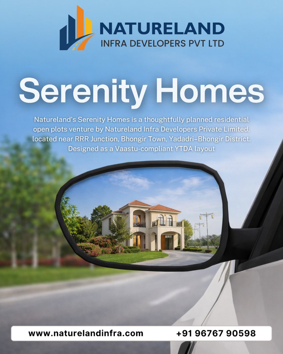 debelopers85000's tweet image. Build your dream home at Serenity Homes 🏡

✔️ Open plots near RRR Junction, Bhongir
✔️ Vaastu-compliant layout
✔️ Peaceful &amp;amp; well-connected location

📞 +91 96767 90598
🌐 naturelandinfra.com

#SerenityHomes #NaturelandInfra #OpenPlots #RealEstate #Bhongir #Hyderabad