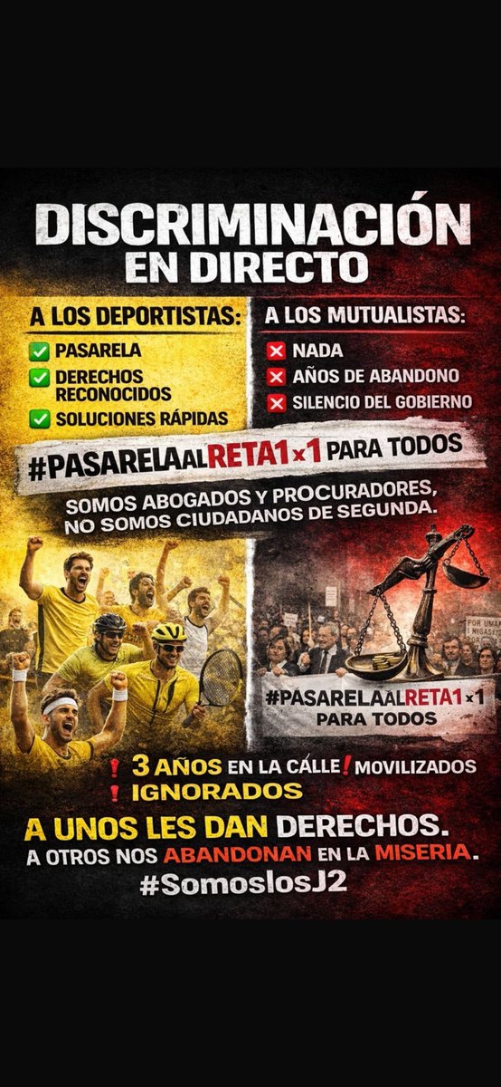 nativid75847277's tweet photo. #J2NoAceptaMigajas @gpscongreso @CorujoBorja @alfonsocendon @SaizElma Discriminados y abandonados pretende el Gobierno dejar a los Abogad@s y Procura d este pais cometiendo incluso los mismos errores Legislen Ya Pasarela al Reta 1×1 para Todos #Transaccional1x1yTodosJ2 https://t.co/SkiH2YgDoW