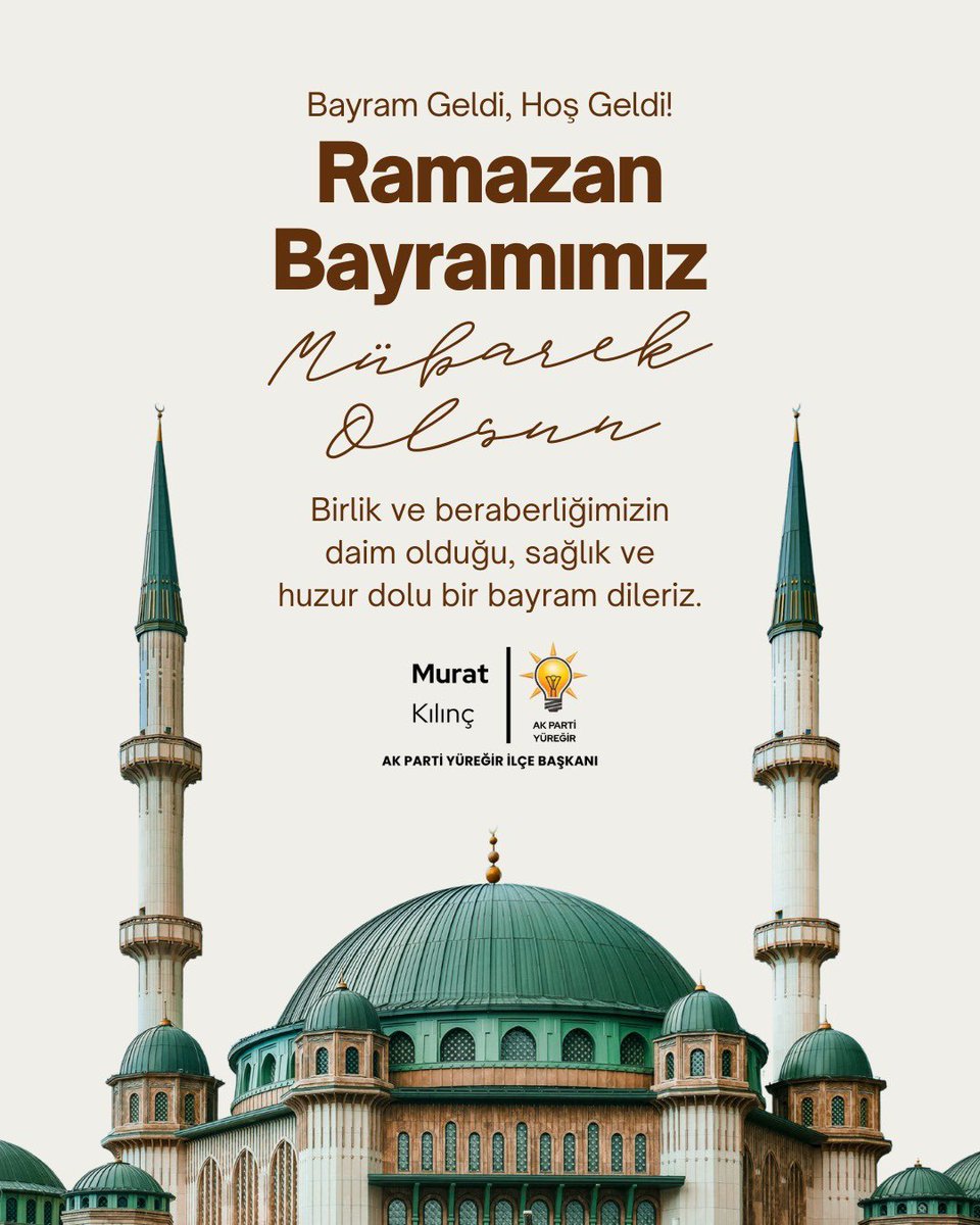Bayramın bereketiyle gönüller bir, dualarımız ortak… 🌙

Birlik ve beraberliğimizin daim olduğu, sağlık ve huzur dolu nice bayramlara.

Ramazan Bayramımız mübarek olsun.