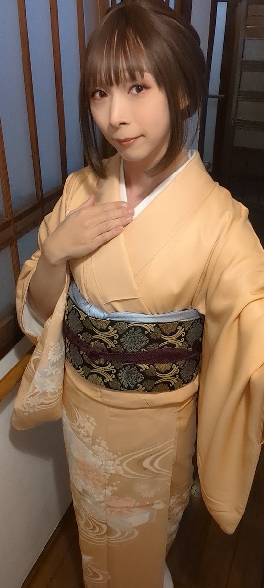Kotone031028's tweet image. 訪問着デビューしました🔰👘 #女装男子 #with #浅草
