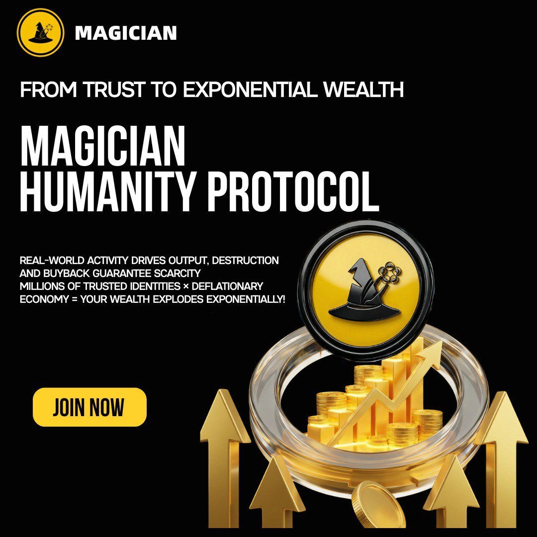 BanZw_'s tweet photo. Trust is the scarcest resource in Web3 🤝 Wealth is the best reward for trust 💰

@MAGICIAN x @HumanityProtocol

Millions of trusted identities ✅ Deflationary economic model 📉 Real activity-driven output 🔄 Scarcity guaranteed through burn and buyback program 🔥 https://t.co/XDa66WoaRe