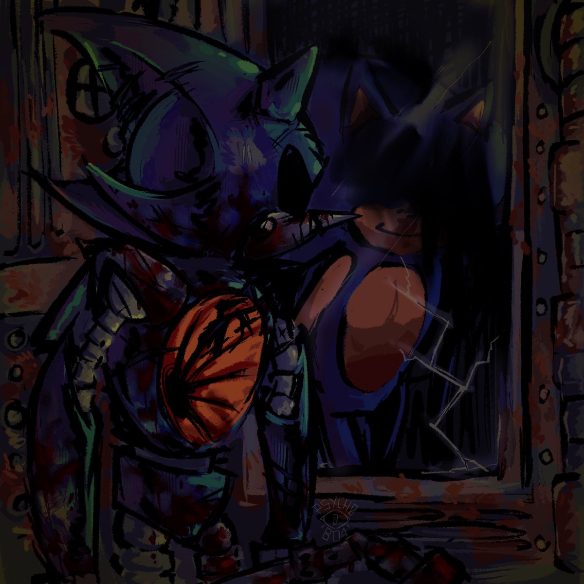 psych0bo1's tweet photo. had an idea for a metal sonic silent hill AU 
#metalsonic https://t.co/M8wQHgbOuQ
