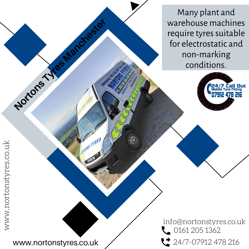 nortonstyres's tweet image. Many plant &amp;amp; warehouse machines require tyres suitable for electrostatic &amp;amp; non-marking conditions
info@nortonstyres.co.uk
24hr mobile tyre fitting call out 07912 478216 or day 0161 205 1362 
#tyres #manchester #24/7 #mobilefitting #24hrs #24hours #tyrefitting