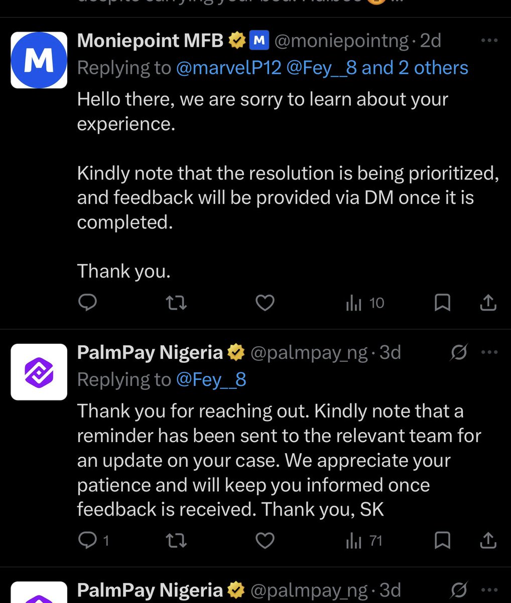 Fey__8's tweet photo. @palmpay_ng Dear palmpay,monday will make it 1 month your team has been telling me they would escalate my issue with no positive response,@palmpay_ng,@moniepointng ,where tf is my 57k,what manner of heartlessness is thiss… I have cried,i have begged,where is my moneyyyyy ? https://t.co/bXSmo2Ko8S