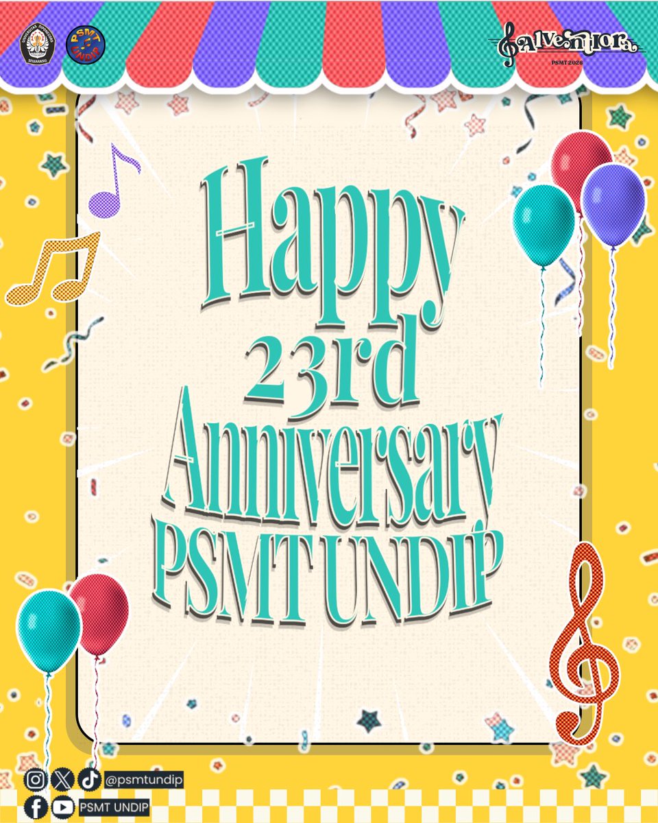 PSMTUNDIP's tweet photo. 23 tahun PSMT UNDIP 🥳
banyak cerita, banyak kenangan…
Momen versi kamu yang paling nempel apa? 👀 https://t.co/A3BGa32yfD