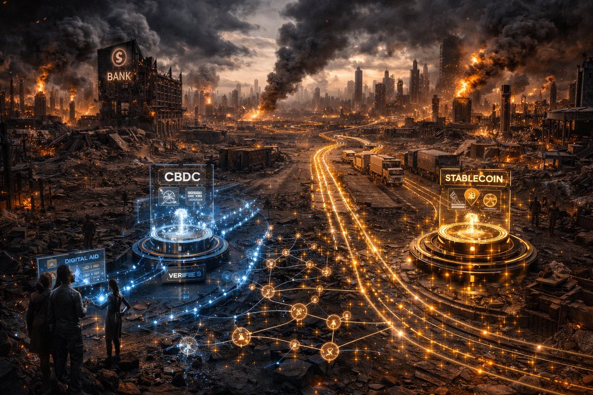 【战火中的数字货币】中东冲突持续多年，不少国家的货币和支付基础设施脆弱不堪。一旦战火蔓延，传统银行或跨国支付通道容易被中断，政府难以及时向居民发放工资或物资补贴。Sign