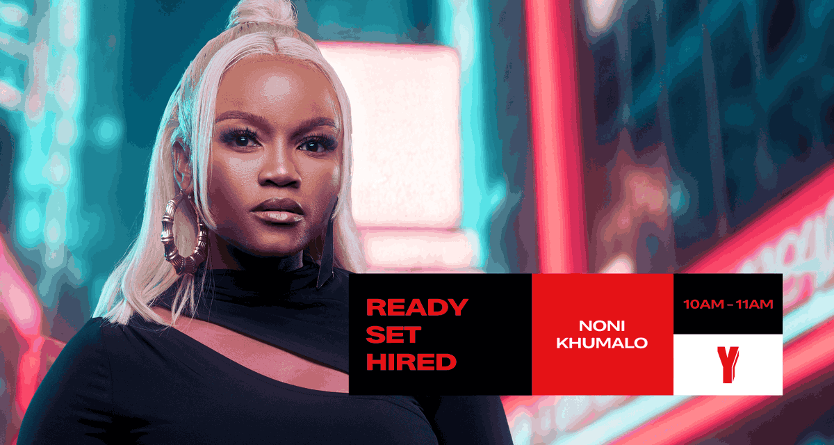 Yfm's tweet photo. @Noni_Khumalo is in the driver’s seat for #ReadySetHired from 10am – 11am, bringing you advice, inspiration and the tools to get hired. 🚘📥

#MorningBreak https://t.co/k4KKrKgny9