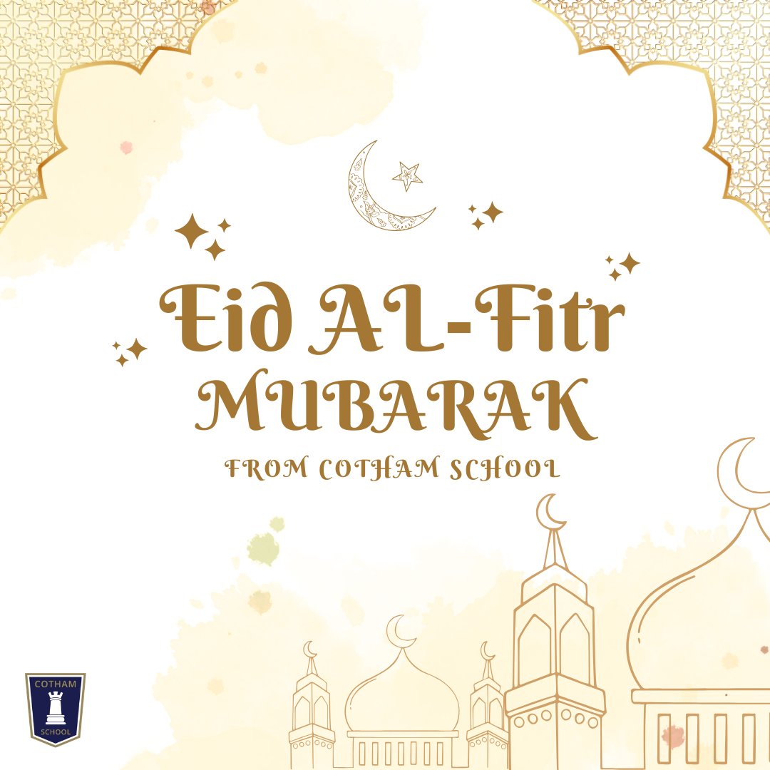 CothamSchool's tweet photo. Cotham School wishes students, families and staff a Happy Eid Mubarak!

#school #education #educate #student #students #cotham #cothamschool #bristolschool #achievement #diversity #respect #schoolmemories #bristol #cothambristol #celebration #EidMubarak https://t.co/Dy6H72FwO1