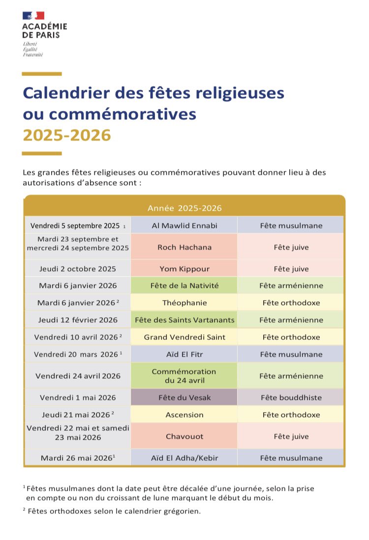 LibreLn's tweet photo. On en parle de ça #AcademieDeParis #EducationNationale #religion #college #prof #eleve #lycee #FetesReligieuses #autorisationAbsence #Reconquête #France sérieusement c est quoi ce bordel ! https://t.co/qyXsRAHfP7
