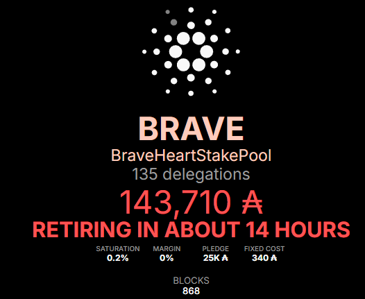 BraveHeartStakePool (BR₳VE ⚔) tweet media