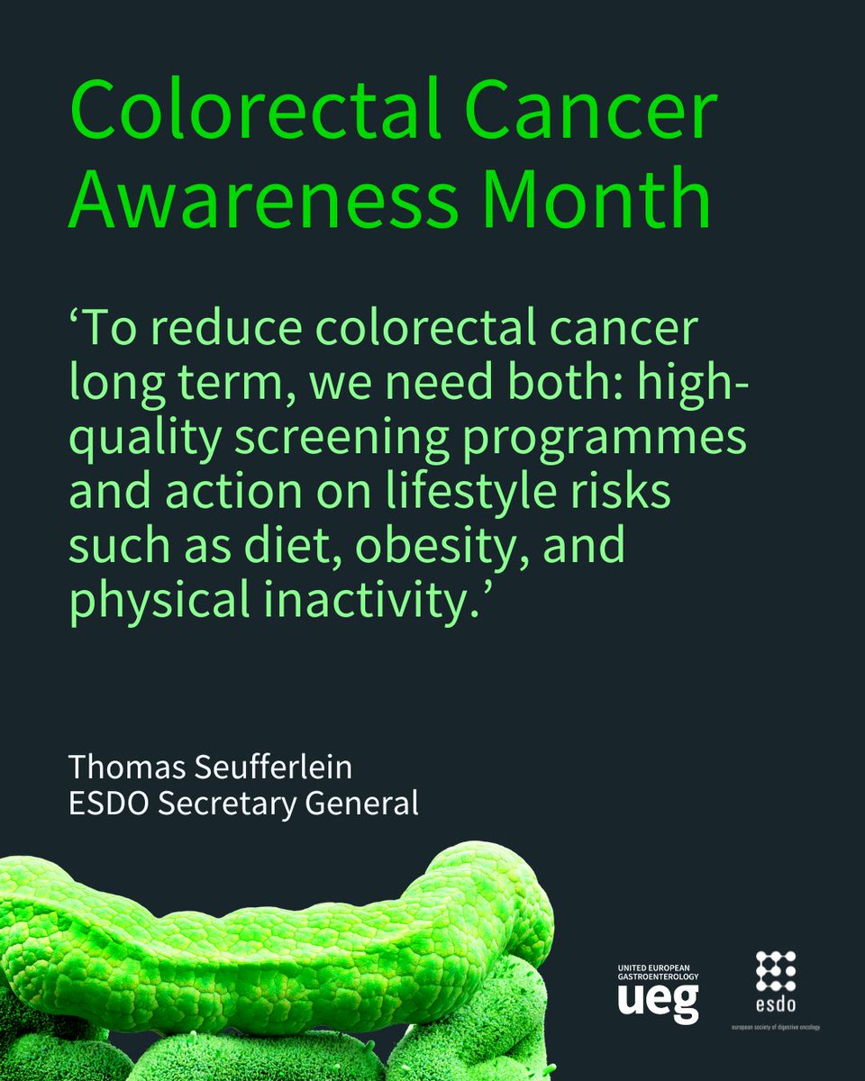 my_ueg's tweet image. 🗨️ Reducing the long-term burden of #CRC requires both: high-quality screening programmes and action on modifiable lifestyle.

Prevention starts with awareness and action.

Learn more ➡️ bit.ly/4iguadU

#EUNewsline @ESDO_tweets
