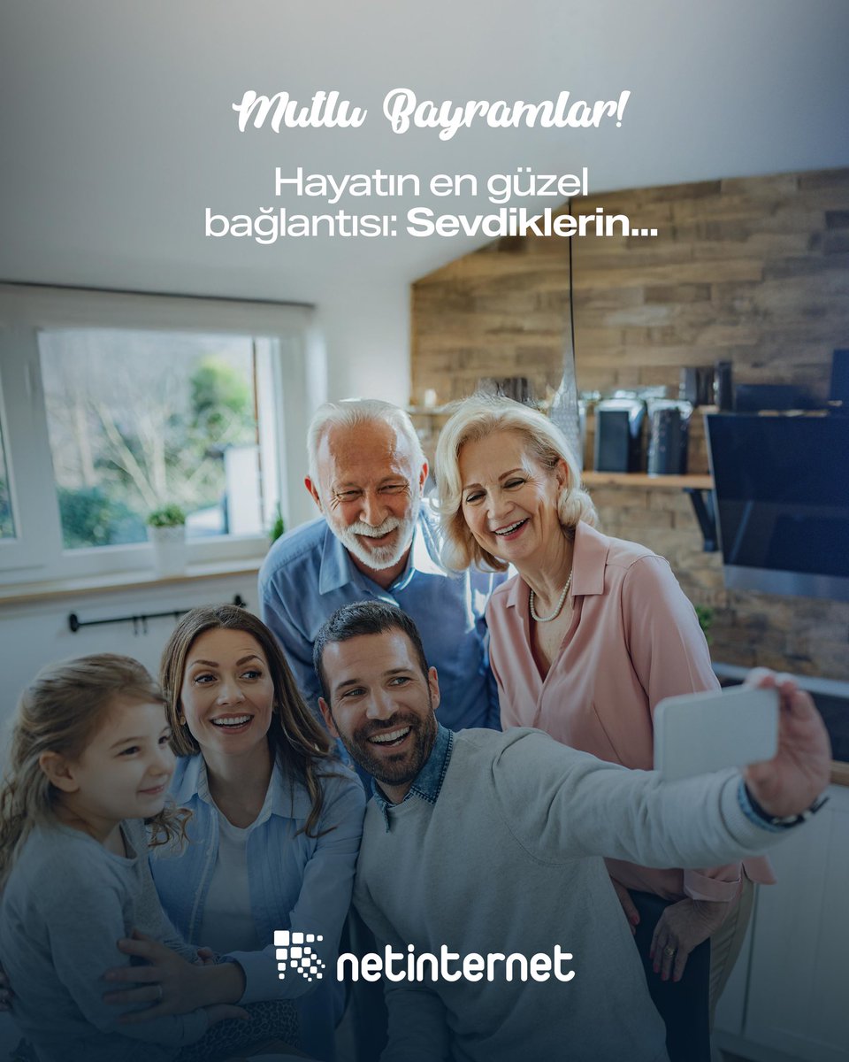 Netinternet's tweet image. Hayatın en güzel bağlantısı: Sevdiklerimiz... 🥰 Sevdiklerinizle aranızda hiçbir kopukluğun yaşanmadığı, sevgi ve mutluluk dolu bir bayram dileriz. İyi bayramlar! 🍬 

#Netinternet #MutluBayramlar #İyiBayramlar