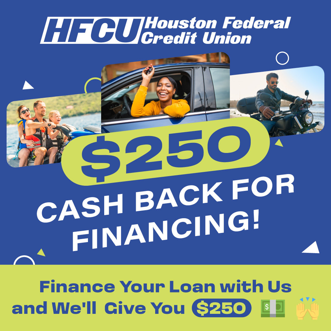 HoustonFCU's tweet photo. Right now, is the perfect time to upgrade your ride, and HFCU is making it even sweeter‼️ 

In addition to our great low rates, and for a limited time, you can receive a $250 cash rebate when you finance a new or used vehicle,+ more‼️ #ClickLink 👇

👉 https://t.co/HAE5YHhDIn👈 https://t.co/N8oRlSPo68