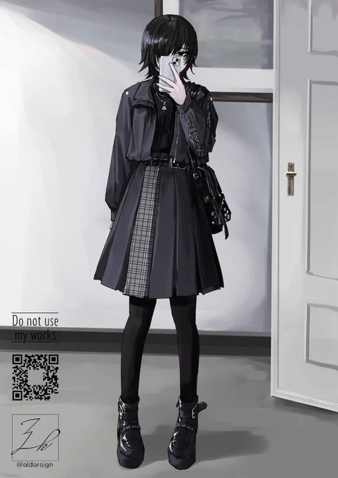 Bluesky連携でSkeb手数料無料中なのでここしばらくの黒目黒髪黒服を載せよう(別に黒目黒髪黒服じゃなくても描きます)