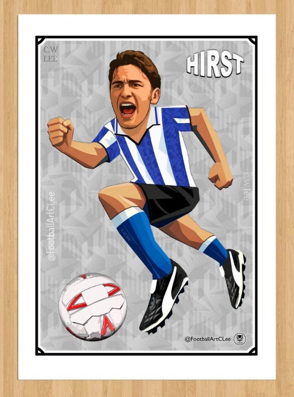 FootballArtCLee's tweet photo. Giveaway - Hirsty #swfc

I'm giving away an A4 David Hirst poster. To enter:

Follow me
RT this tweet 

Best memories of Hirst at Wednesday?

Champagne &amp; in goal v #mcfc
4 goals v Hull
Sky goal v Pigs 
Various goals v #mufc
FA Cup Final goal...

Winner announced 22 March

#wawaw https://t.co/zCZiIcMJsM
