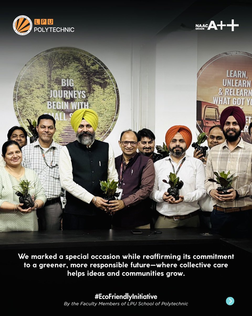 LPUPolytechnic's tweet image. 🌱💚 Planting the seeds of a greener future! Faculty members of LPU Polytechnic celebrate an eco‑friendly initiative, showing that big journeys begin with small steps. #EcoFriendlyInitiative #LPU #Polytechnic #GreenFuture #Sustainability