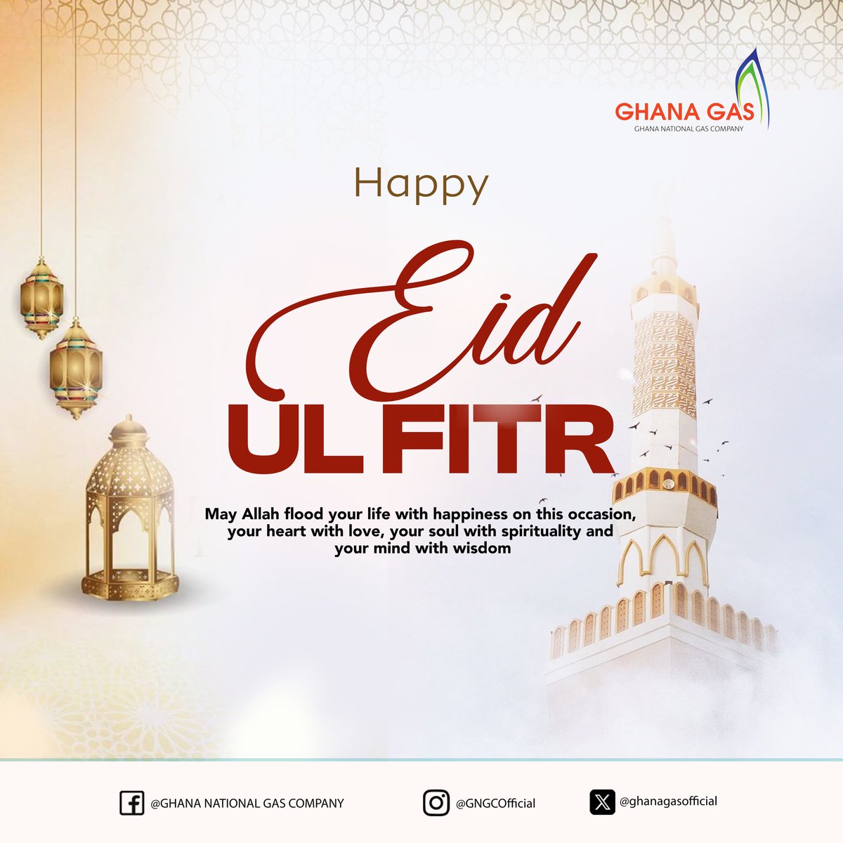 GNGCOfficial's tweet image. Eid Mubarak from Ghana National Gas Limited Company (Ghana Gas) to our Muslim brothers and sisters across the world. 

May this blessed occasion bring peace, joy and prosperity to us all.

#EidUlFitr 
#EidMubarak 
#GhanaGas
#Ramadan