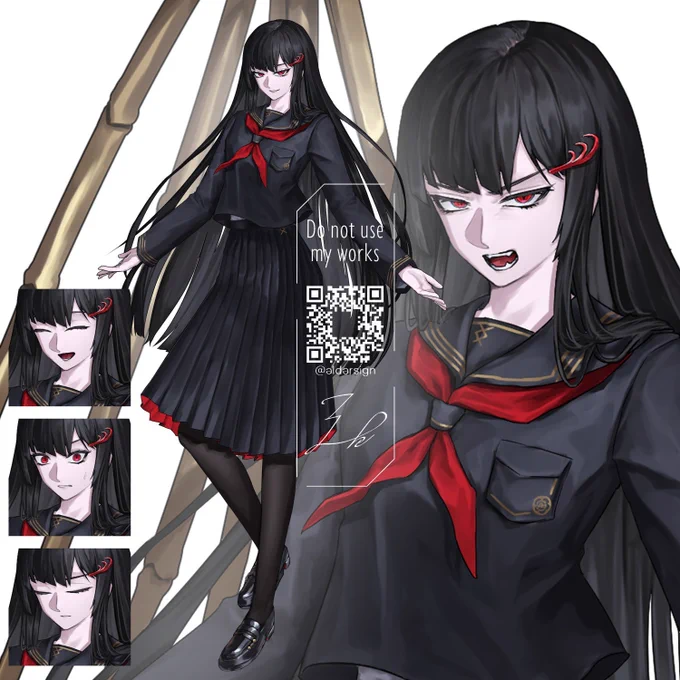 Bluesky連携でSkeb手数料無料中なのでここしばらくの黒目黒髪黒服を載せよう(別に黒目黒髪黒服じゃなくても描きます)