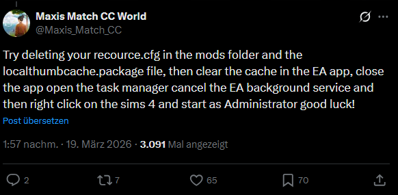 Maxis Match CC World tweet media