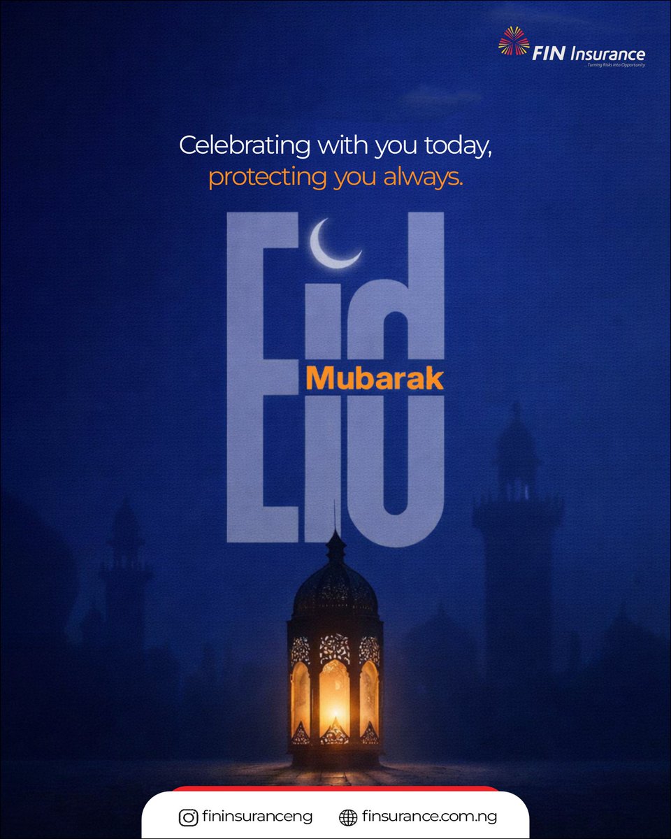 Fininsuranceng's tweet image. Eid Mubarak 🌙✨

Wishing you a season filled with peace, prosperity, and beautiful moments.

Today we celebrate with you. Always, we protect you.

 #FINInsurance #eidmubarak #insuranceforyou