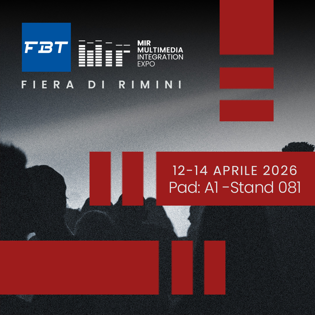 fbtelettronica's tweet photo. MIR 2026 /// Live You Play 2026

Fiera di Rimini
12 - 14 Aprile
PAD A1 - Stand 080

ORARI DEMO MYRA - SOUND POWER
11:40 / 13:40 / 15:40 / 17:40

Ti aspettiamo!
#fbtelettronica #fbtcrafted #mir2026 #fbtmyra #proaudio #professionalsoundsystem #professionalaudio #proaudio #livemusic https://t.co/Q4B68oIlNg