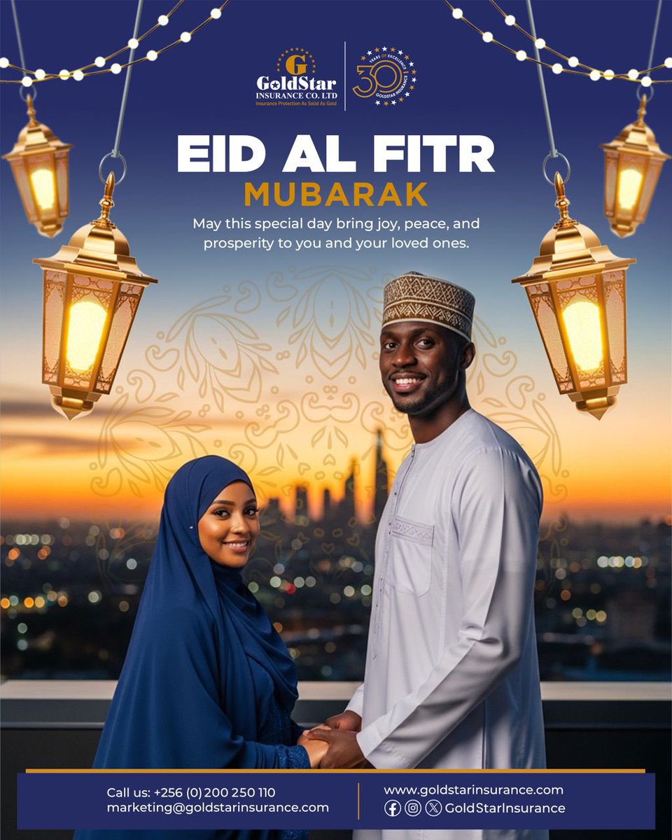 goldstar_gsi's tweet photo. On this blessed occasion of Eid, we wish you and your family joy, peace, and prosperity.
Eid Mubarak!
#Goldstarinsurance https://t.co/efvcttbFYE