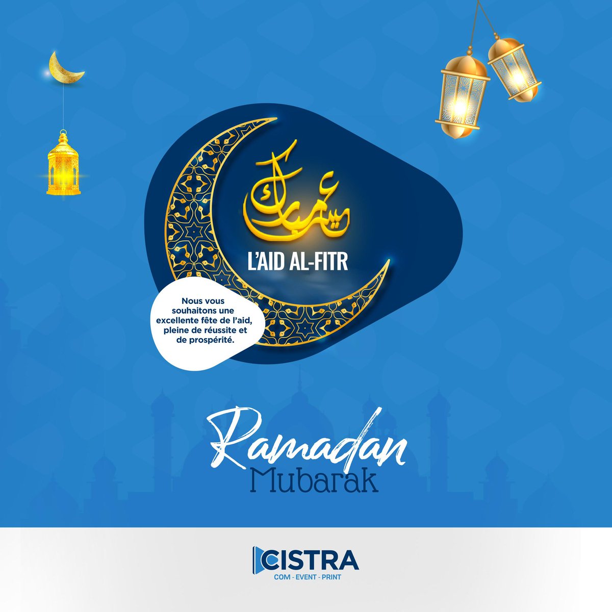 CISTRA4's tweet photo. 🌙✨ Aïd El-Fitr Mubarak !

CISTRA vous souhaite une fête pleine de paix, de joie et de prospérité. 🤲

Bonne fête à toutes et à tous !

#AidElFitr #CISTRA #Paix https://t.co/BX1UwJ5jiT