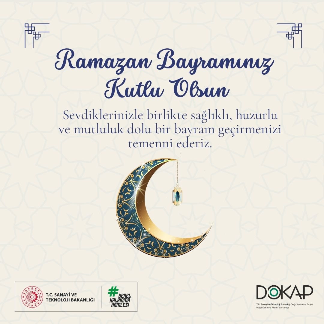 Sevdiklerinizle birlikte sağlıklı, huzurlu ve mutluluk dolu bir bayram geçirmenizi temenni ederiz.
#RamazanBayramı'nız mübarek olsun.