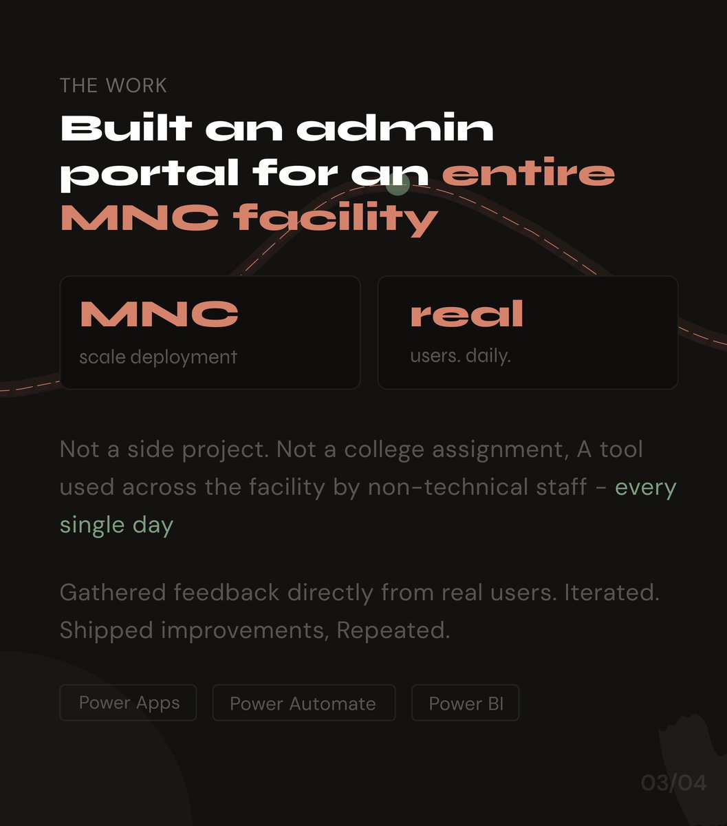 krishpint0's tweet photo. I almost didn't walk through the door.

3rd year CS student. Global MNC. Security gate. Full panic mode.

2 months later — shipped an admin portal used by an entire facility.

The biggest thing I learned had nothing to do with code. https://t.co/XDfOyP09Zu