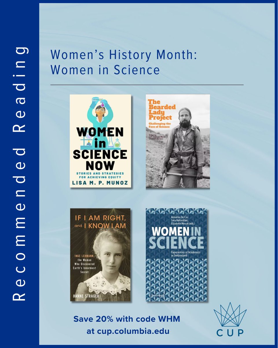 ColumbiaUP's tweet image. From breaking barriers and making scientific discoveries to sharing their stories and shaping the future, these powerful books shine a light on the voices, challenges, and achievements of women in science. buff.ly/46PZVJE #WomenInScience #STEM #EquityInScience