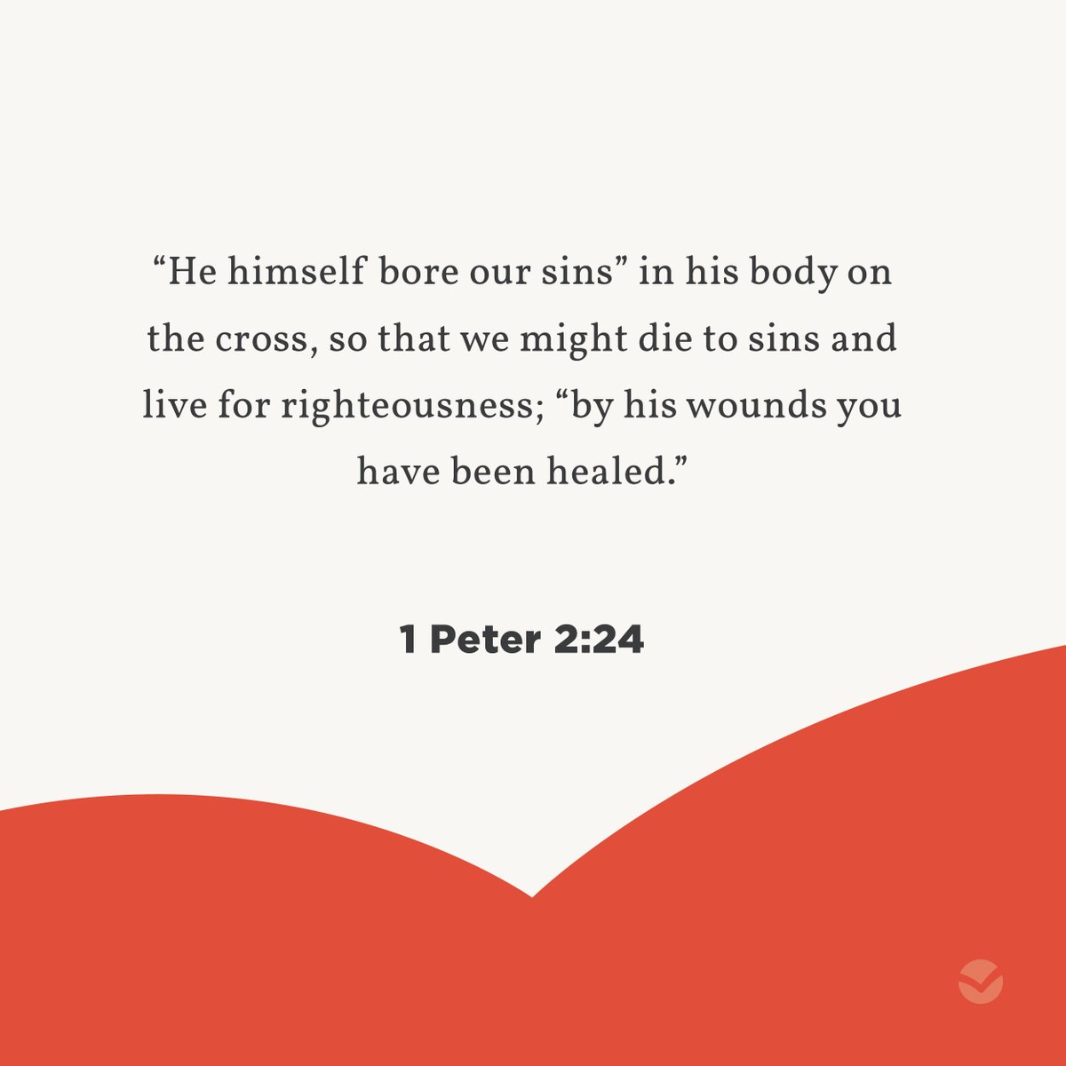 thegoodbookusa's tweet photo. “He himself bore our sins” in his body on the cross, so that we might die to sins and live for righteousness; “by his wounds you have been healed.”

1 Peter 2:24 ✞ https://t.co/zR6C8Y3kto