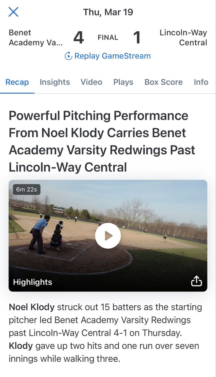 Noel Klody 2028 LHP / 1B tweet media