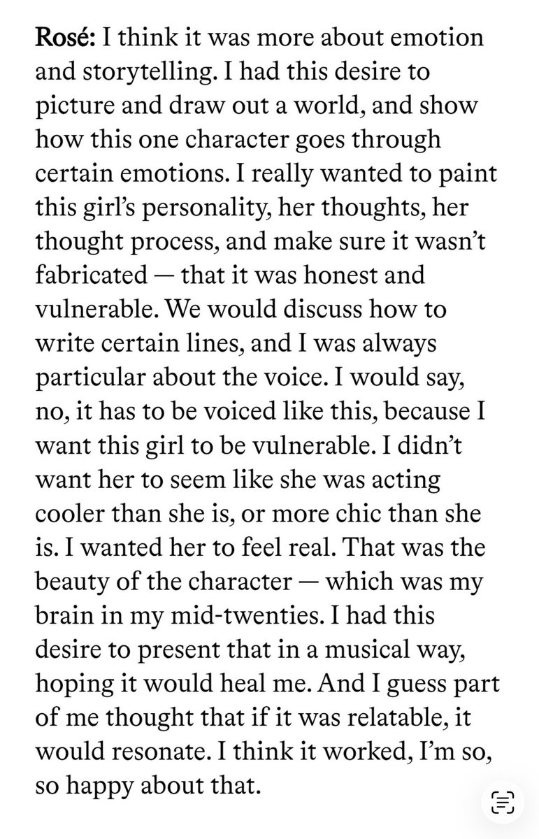 “i wanted to paint this girls personality”
“i want this girl to be vulnerable… didn’t want her to seem like she was acting cooler than she is, or more chic than she is…”

and yet tone deaf individuals dare to label her ‘male centered’ for going down that route for her emotions.